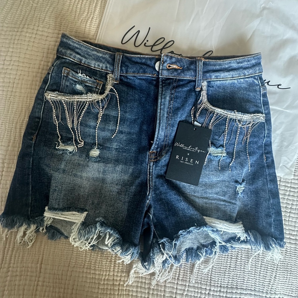 Risen rhinestone shorts! Willow boutique